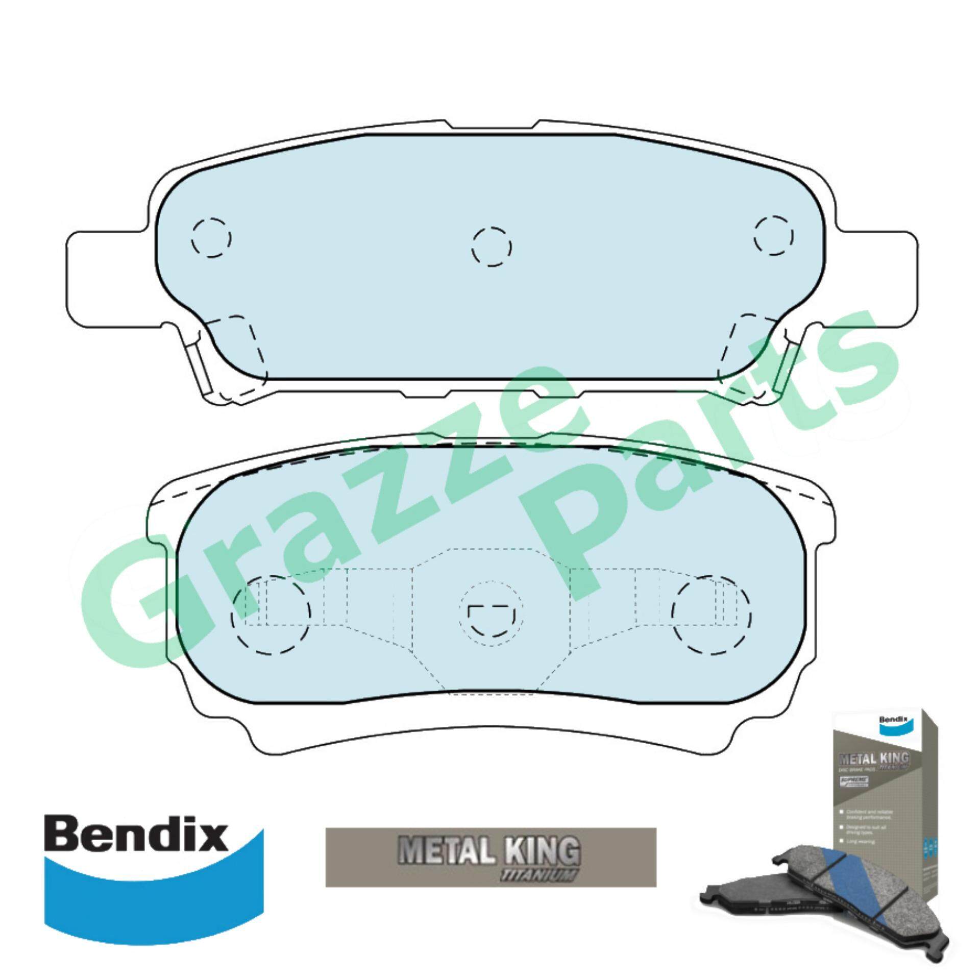 Bendix Metal King Titanium Disc Brake Pad Rear for DB1686 Proton Inspira 1.8 2.0 CY3S CY4S