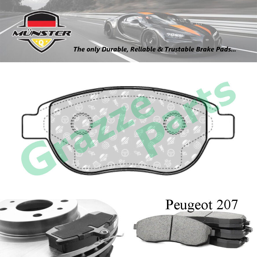 Münster Disc Brake Pad Front for Peugeot 207 1.6 08'-13' NA6 (TU5JP4) 207 CC 1.6 16V 07'-11' 5FS (EP