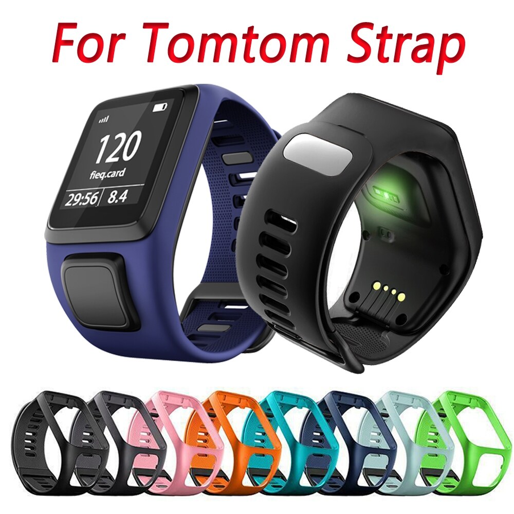 (Dây đeo đồng hồ thanh) Dây đeo thay thế Silicon mềm cho tomtom2 33 gpswatch dây đeo cổ tay đồng hồ thông minh TomTom 2 3 Series