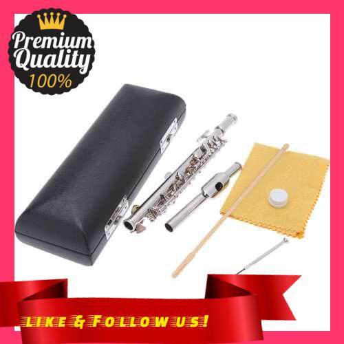 People\'s Choice Piccolo Ottavino Half-size Flute Silver Plated C Key Cupronickel with Cork Grease Cleaning Cloth Screwdriver Padded Box (Silver)