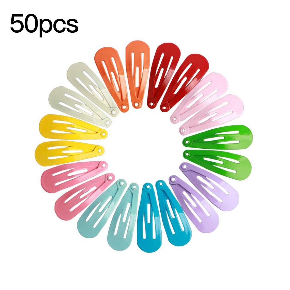 [Love ornament] 50Pcs/Lot Hair Accessories Candy Color Dropping Hair Clip Princess Barrette Korean Hair Clip Cartoon Headdress Hairpins for Girl
