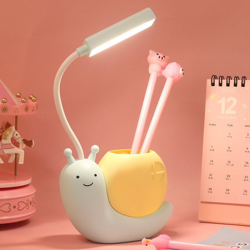 【 In Stock 】Cute Cartoon Desk Lamp USB Rechargeable Eye-protecting Desk Lamp for Studying Student Foldable LED Small Desk Lamp Childrens Gift Lampu meja台灯