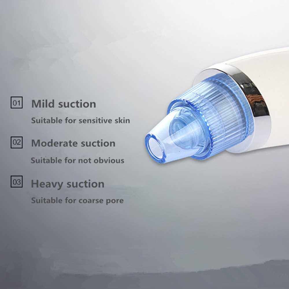 Best Selling Electric Blackhead Remover Facial Pore Cleanser USB Rechargeable Vacuum Blackhead Acne Removal Suction Tool with 3 Modes & 4 Replacement Heads for Facial Skin Care (Blue)