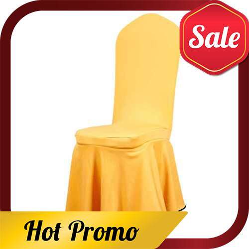 Stretch Chair Cover Removable Elastic Chair Protector for Wedding Party Ceremony Banquet (Yellow)