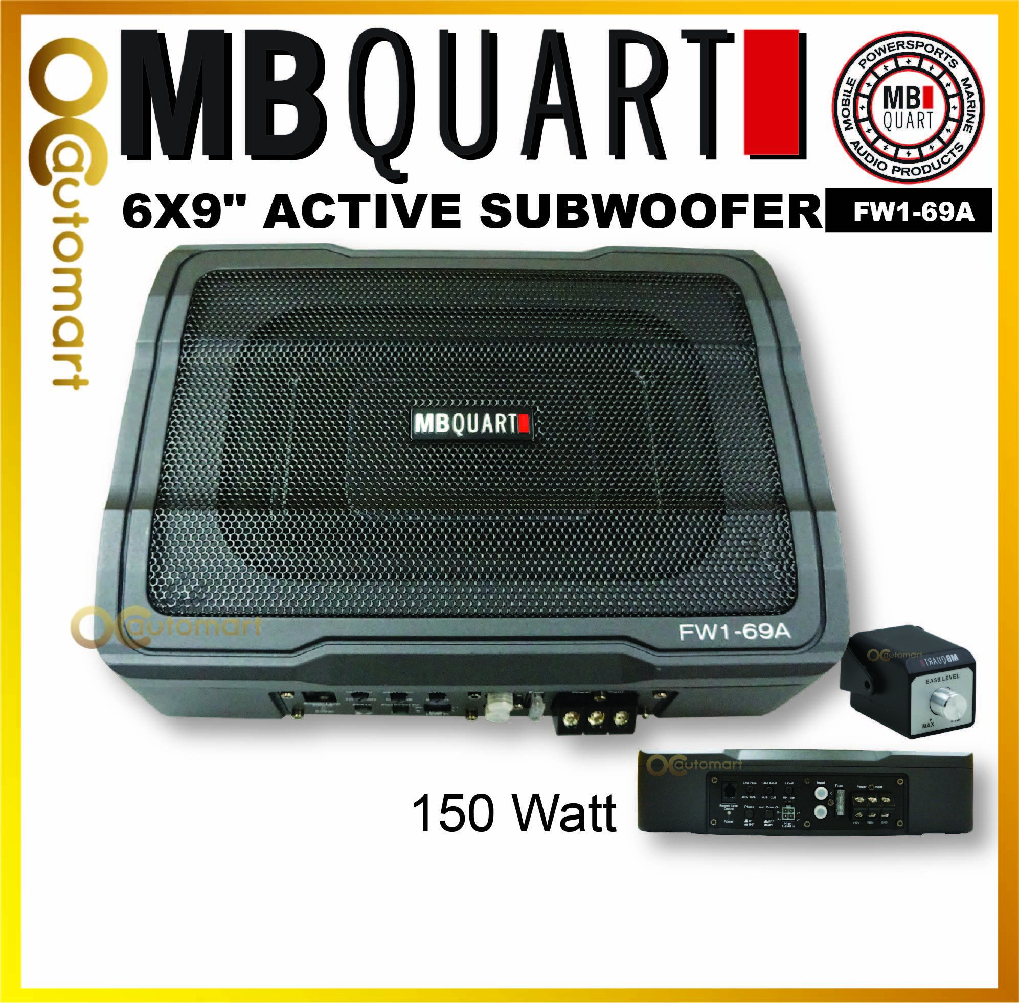 MB Quart 6" X 9" Active Subwoofer FW1-69A Underseat Woofer Under Seat Active Sub With Remote Control
