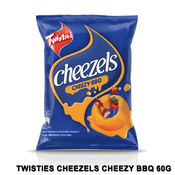 Twisties Cheezels Cheezy BBQ Corn Snacks - 60g