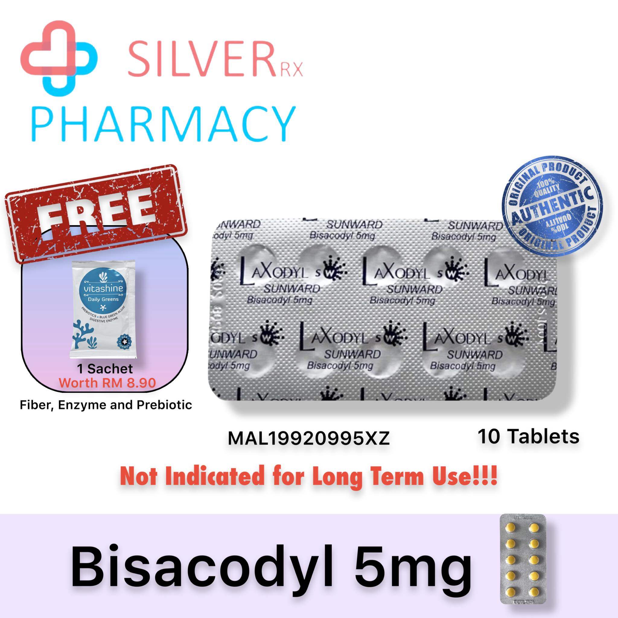 [Exp 10/2027] Laxodyl Bisacodyl 5mg Tablets 10\'s