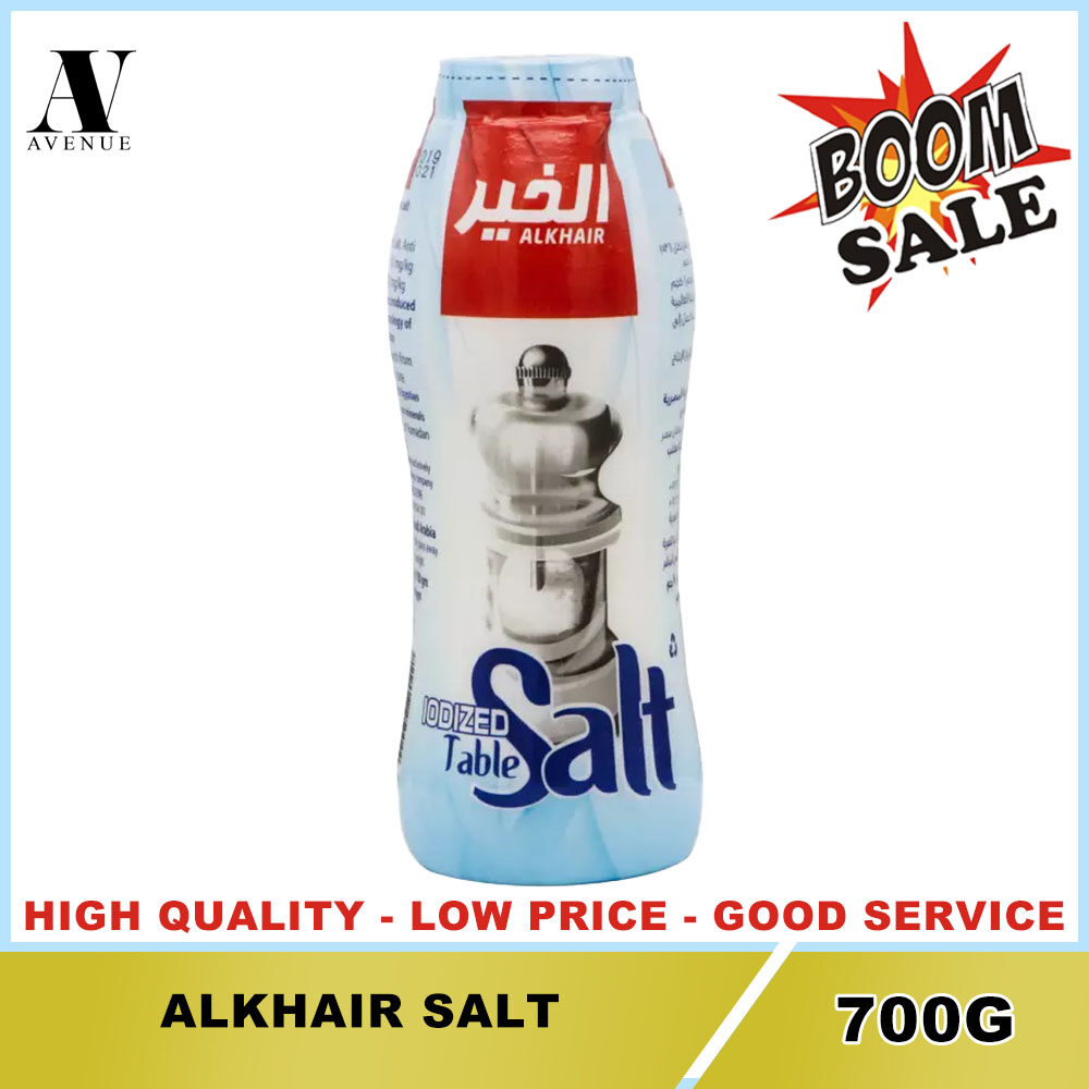 Al Khair Iodized Table Food Salt 700 g garam Putih arabic salt ملح طعام الخير
