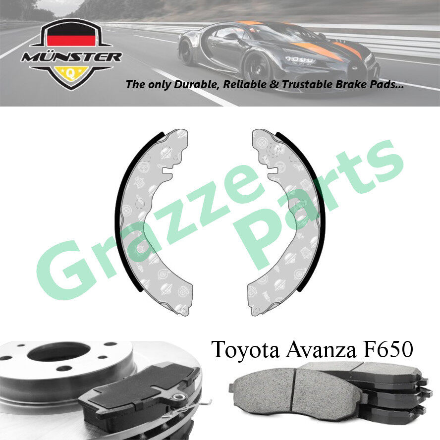 Münster Disc Brake Shoe Rear for Toyota Avanza (2nd Gen) F650 1.3 Dual VVTi F652 1.5 Dual VVTi 15' 1