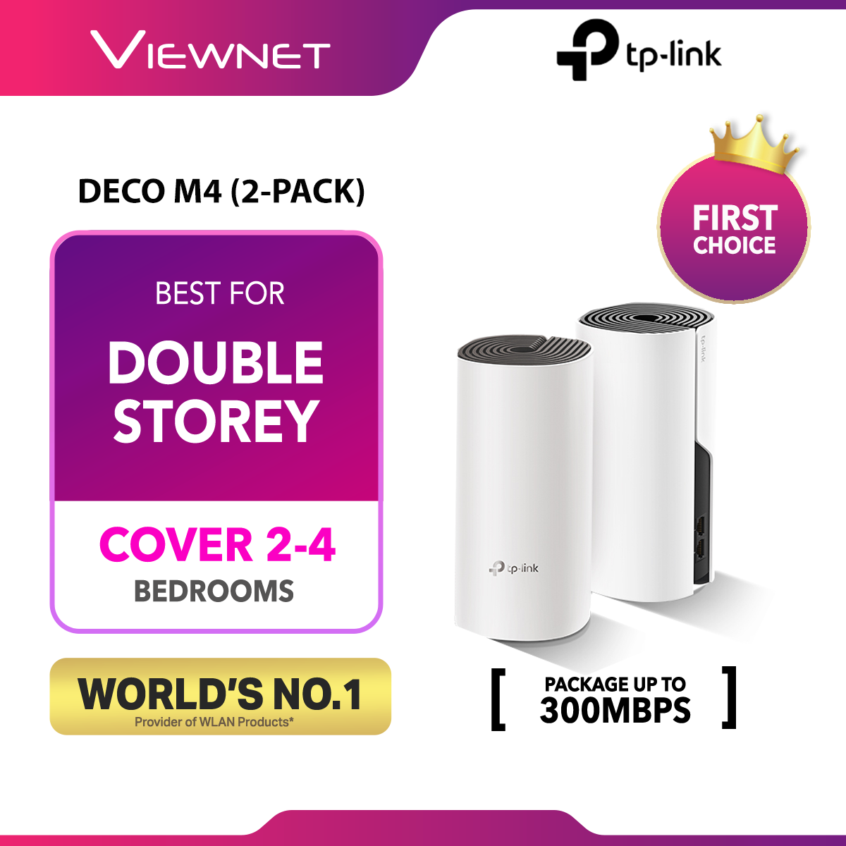 TP-Link Deco M4/HC4 (2-Pack) - AC1200 Gigabit Whole Home Mesh WiFi Wireless Router Wi-Fi System HC4 2 PACK
