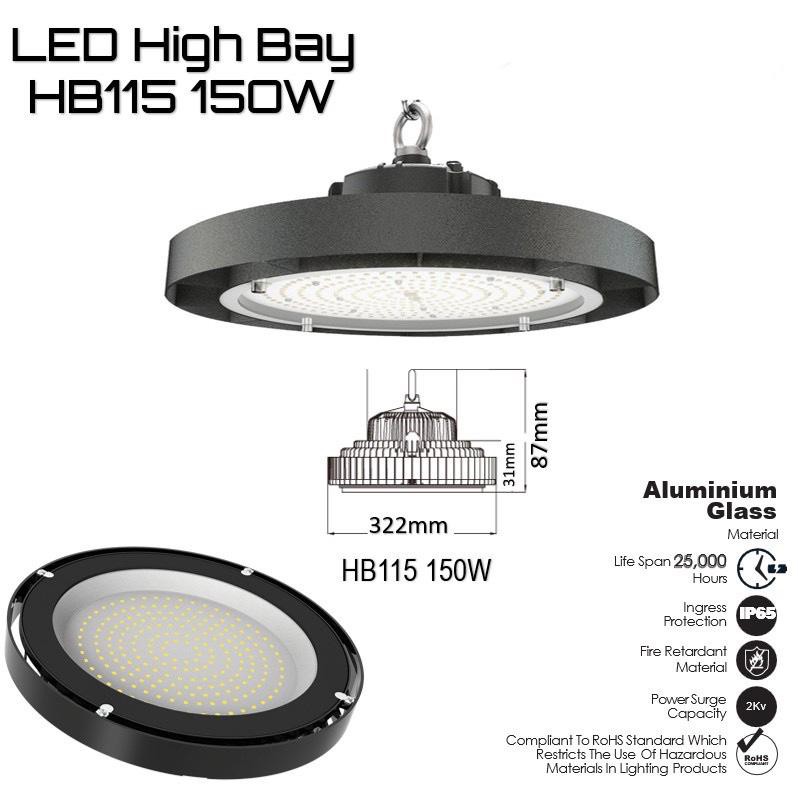 YETPlus YET IP65 Outdoor Bright Lamp Spotlight Sportlight Highbay Home Sport Hall UFO High Bay LED Light Flood Light HB110 100W HB115 150W HB120 200W