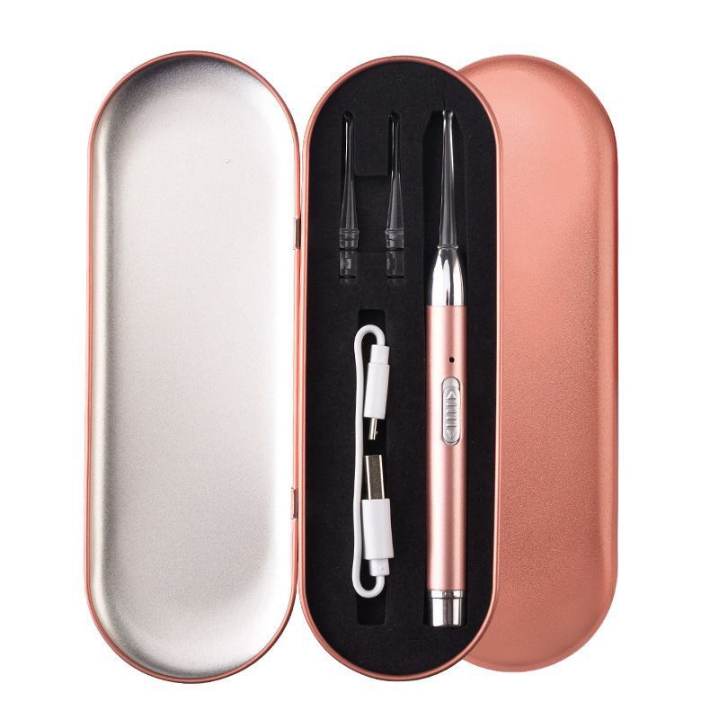 [MALAYSIA] Ear Cleaner Rechargeable LED Flashlight Ear Pick Kids Adult Safe Soft Earpick Wax Remover with Metal Case | Lycotte Mom & Baby