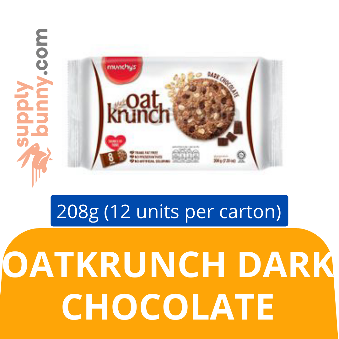 OatKrunch Dark Chocolate (208g X 12 packs) (sold per carton) 燕麦黑巧克力饼干 PJ Grocer OatKrunch Coklat Gelap