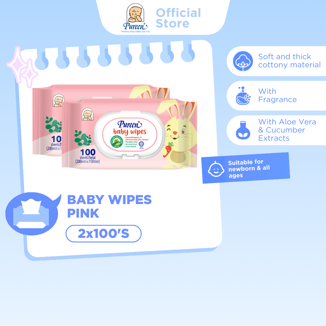 Pureen Baby Wipes (2 x 100s)