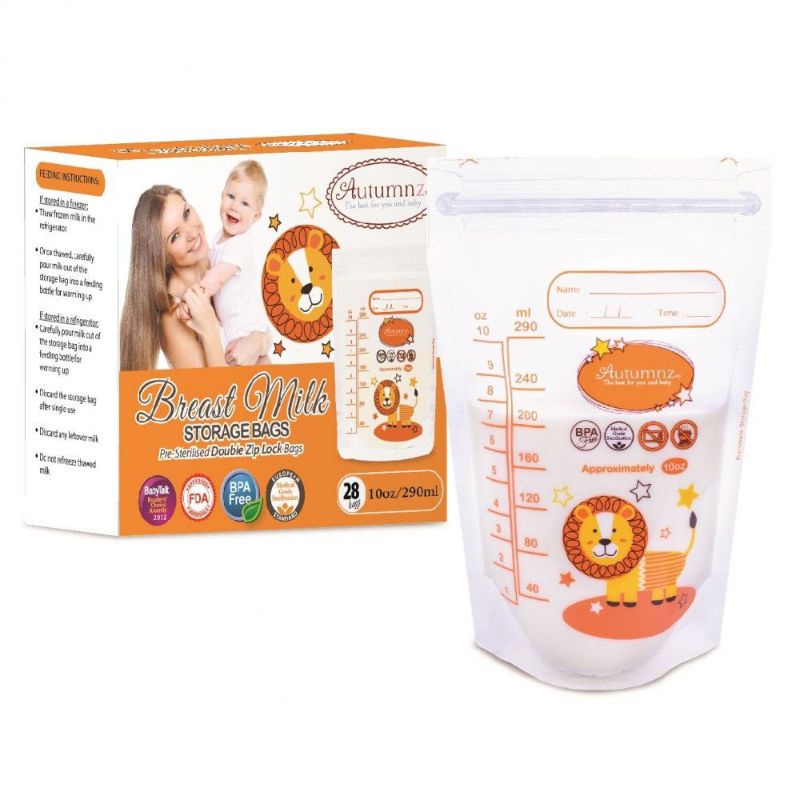 AUTUMNZ Double ZipLock Breastmilk Storage Bag (5/7/10/12oz) 28 Bags