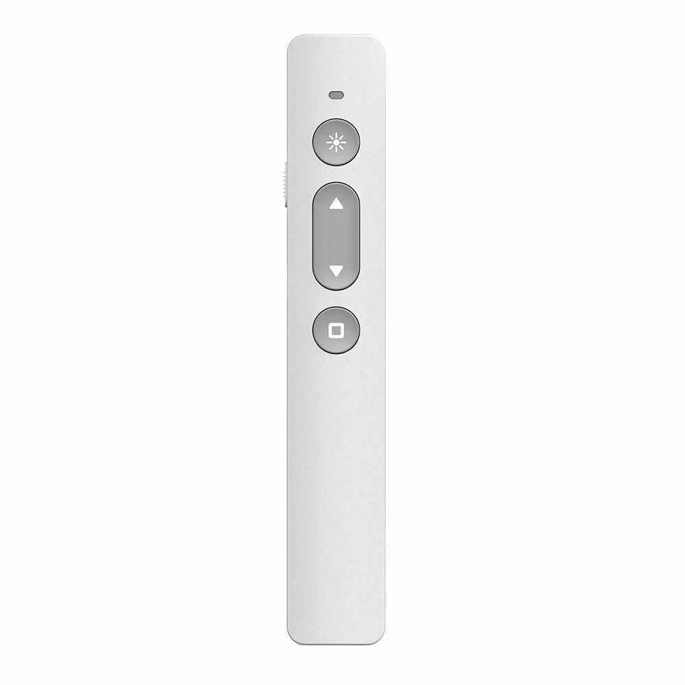 2.4GHz Wireless Presenter Remote Red Light Pointer Rechargeable Presentation Clicker Wireless Presenter USB PPT Flip Pen White (White)