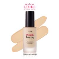 ETUDE Double Lasting Foundation SPF35 PA++ 30g [NEW & IMPROVED] - Semi-matte High Coverage Lightweight Lasts 24 Hours