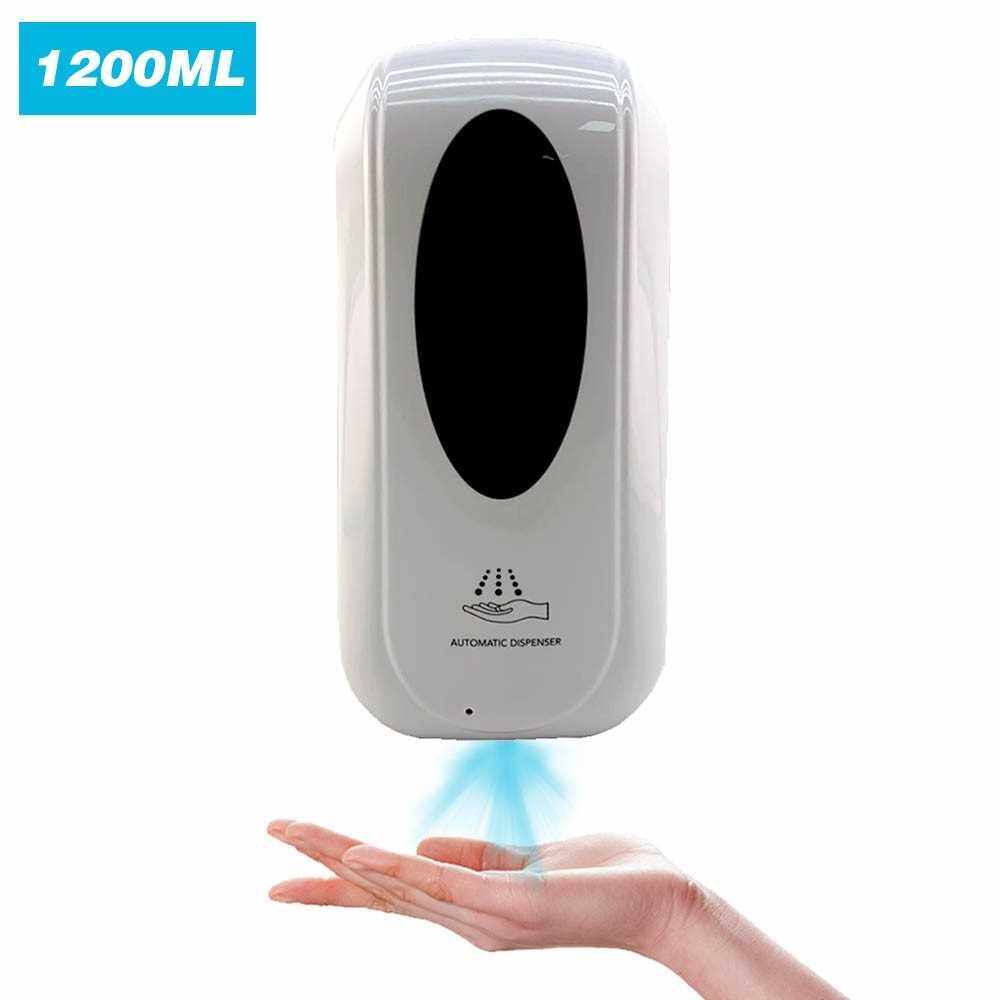 1200ml Automatic Cleaning Liquid Dispenser Touchless IR Sensor Cleansing Fluid Sprayer Automatic Hand Cleaner Holder Dispenser No Drilling Wall-mounted Detergent Sprayer Dispenser Induction Sprayer Machine for Public Place (Standard)