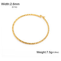 SKYRIM Gold Stainless Steel Shimmering Bangle 2.6mm - Hypoallergenic Minimalist Bracelet Gift for Women Tarnish-Resistant