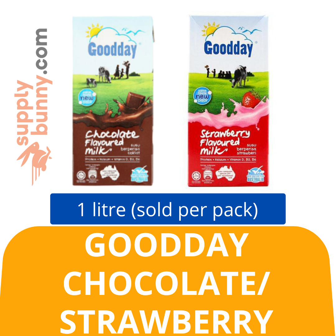 Goodday Chocolate/Strawberry 1Litre (sold per pack) 巧克力牛奶/草莓牛奶 PJ Grocer Coklat / Strawberi Susu Goodday