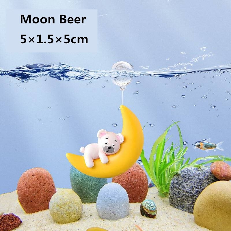 Cute Aquarium Floating Decoration Diver Magic Fairy Moon Animal Figure Underwater Ornament Landscape Fish Tank Accessories - 7