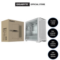 Gigabyte C102 Glass Micro-ATX Mid Tower PC Case Desktop Casing Tempered Glass Side Panel C102G with 2 Fans