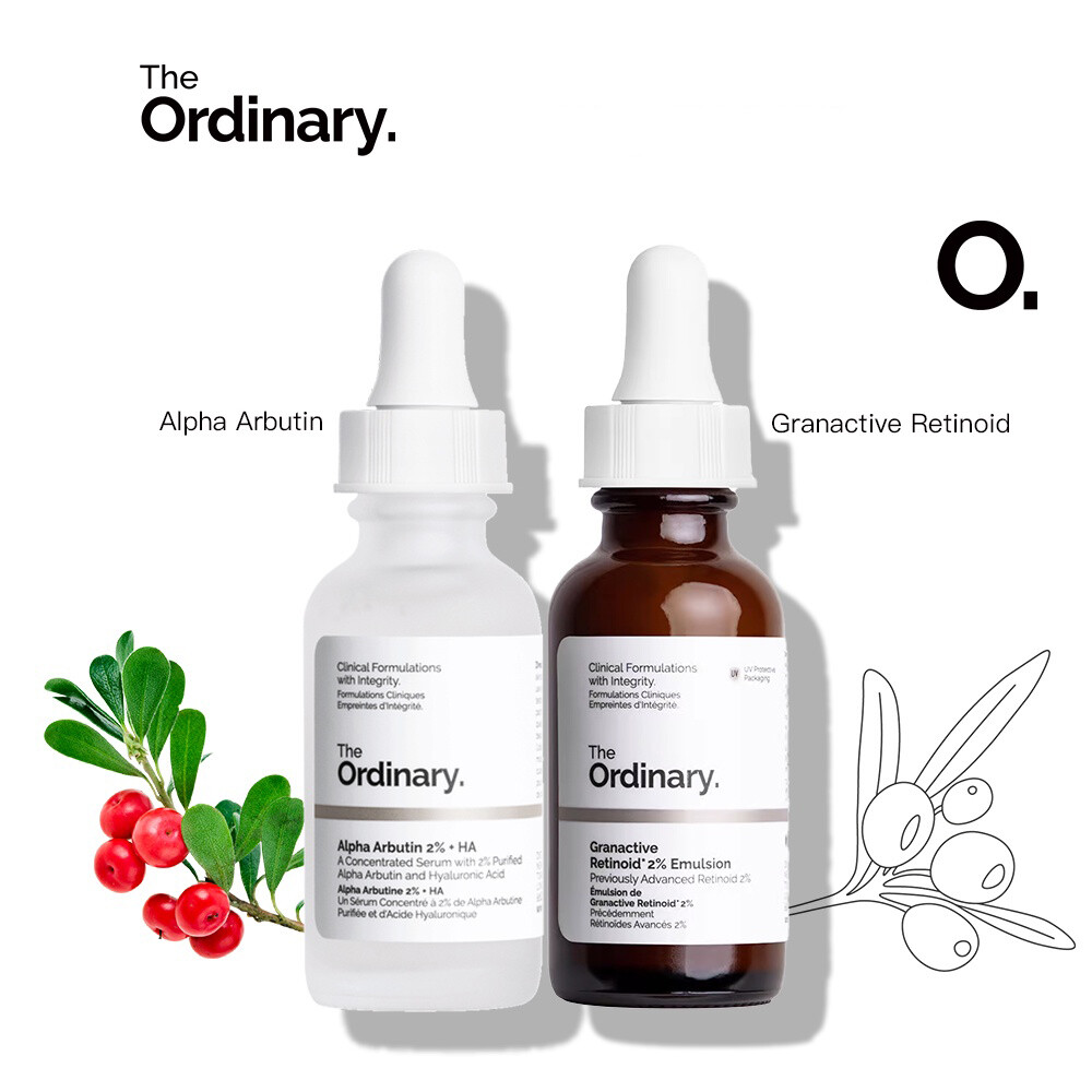 The Ordinary Remove Melanin Brighten & Reduce Aging - Alpha Arbutin 2% + HA & Granactive Retinoid 2% Emulsion - 30ml*2