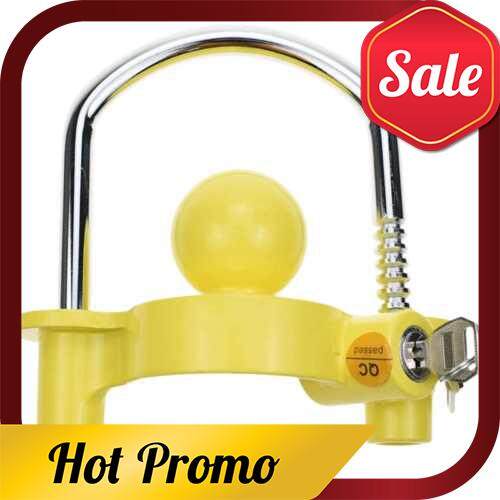 Heavy Duty Universal Coupler Hitch Trailer Lock Fits 1-7/8\'\', 2\'\', And 2-5/16\'\' (Yellow)