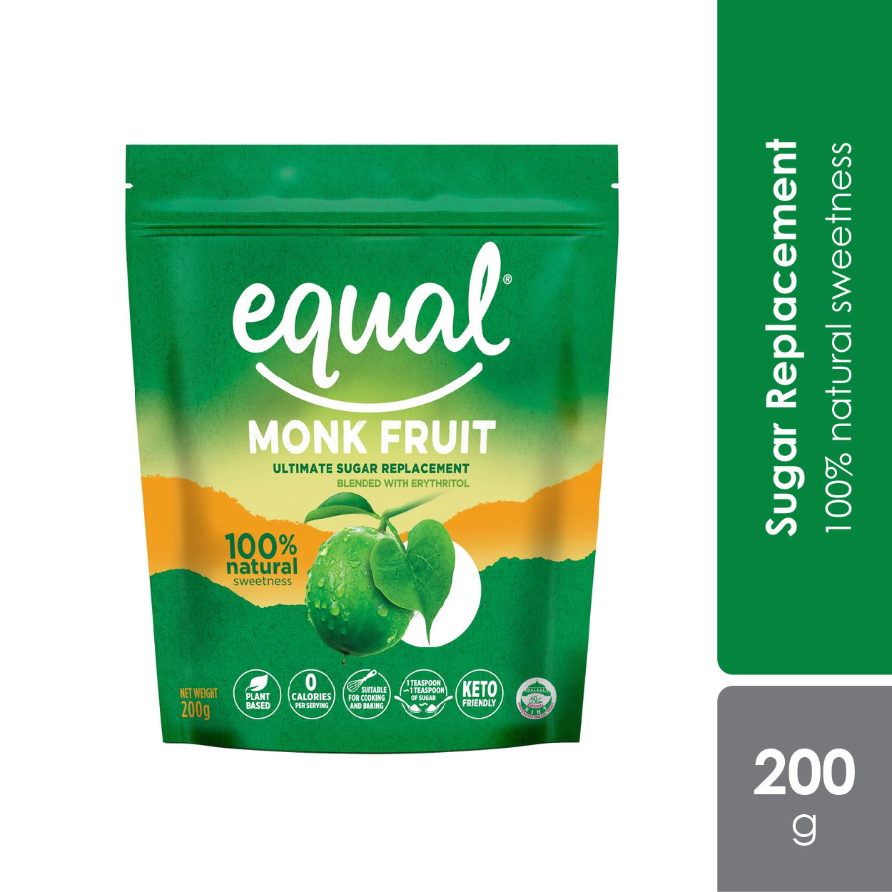 Equal Monk Fruit Sugar Replacement 200g / 40's Sticks Natural Sugar