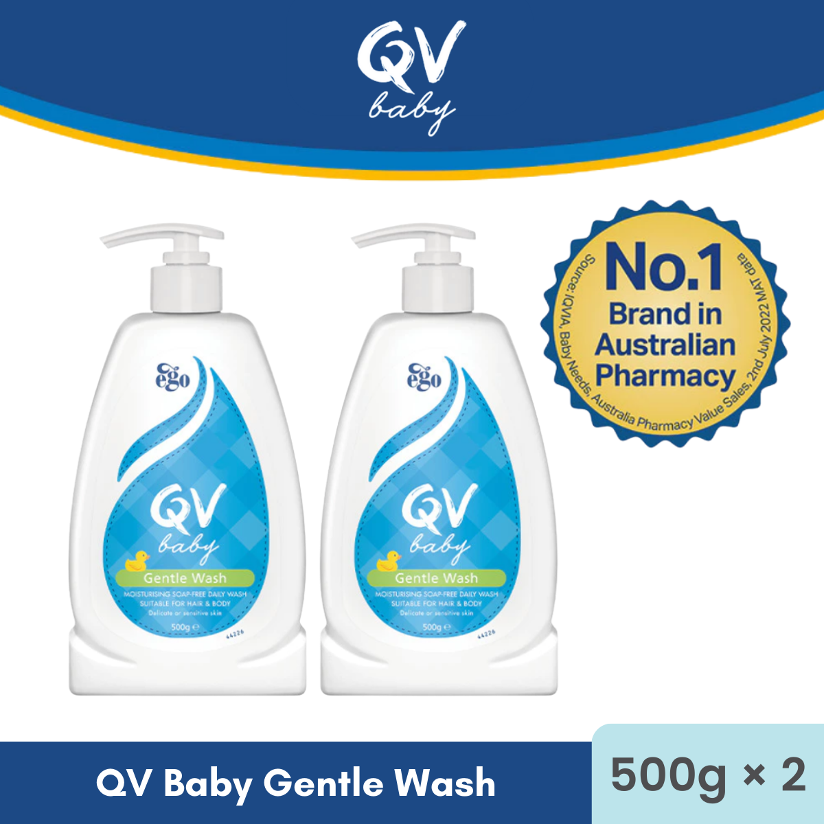 QV Baby Gentle Wash Hair & Body (250g / 500g / 500g × 2)