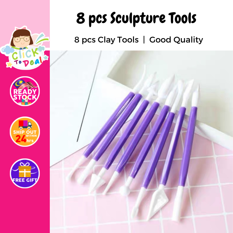 8 pcs Sculpture Tools Fimo Polymer Clay Tool 8 Piece Set Gift for Kids Air Dry Clay 超輕黏土