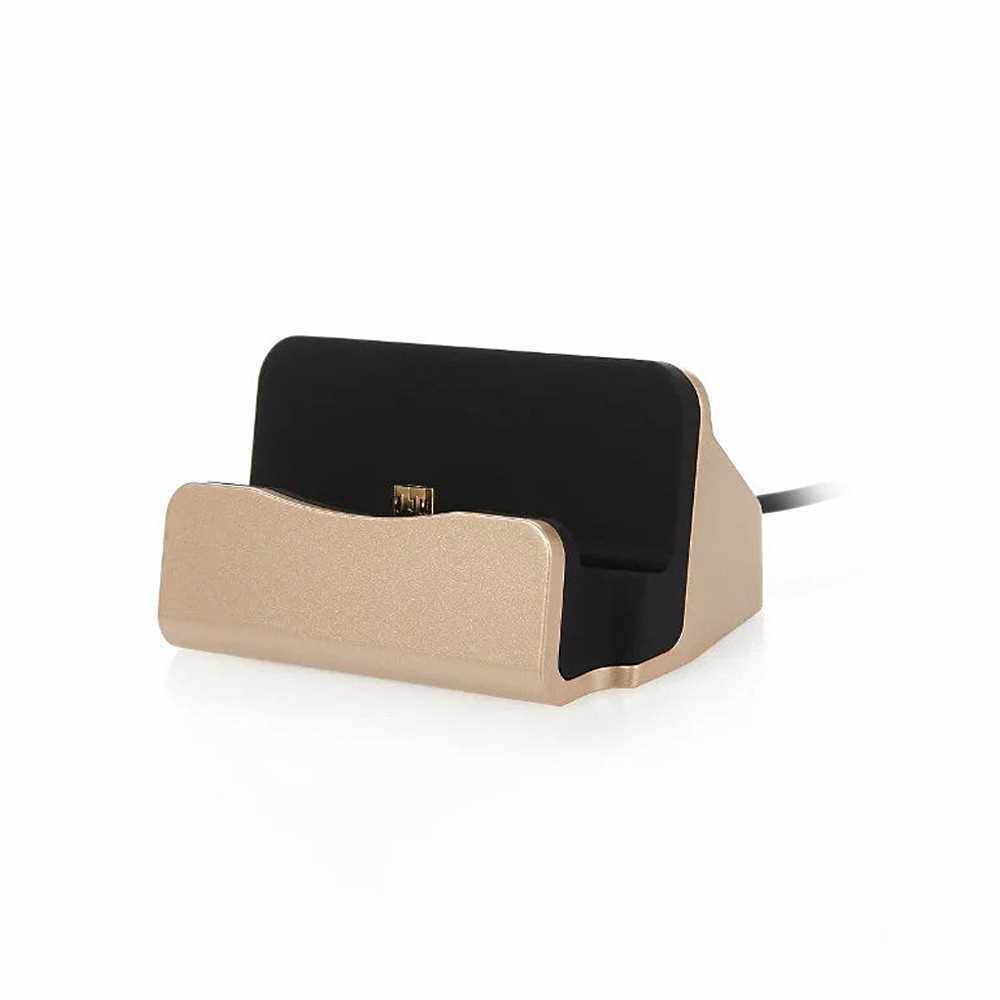 Phone Dock Charging Stand Base Cradle USB Cable Holder (Gold-1)