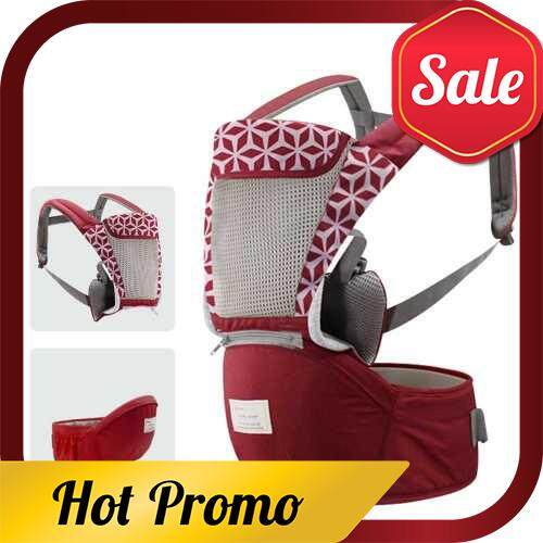 Baby Carrier with Hip Seat Breathable & Detachable Design Adjustable Strap Side Pockets Multifunctional Ergonomic Baby Safety Carriers Waist Stool for 0-36 Months Babies Infants Toddlers (Red)