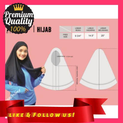 People's Choice [ Local Ready Stock ] AirDry AirShield Microfiber Anti-Bacteria Breathability Quick Dry Anti-Odor Casual Hijab Tudung Black Free Size