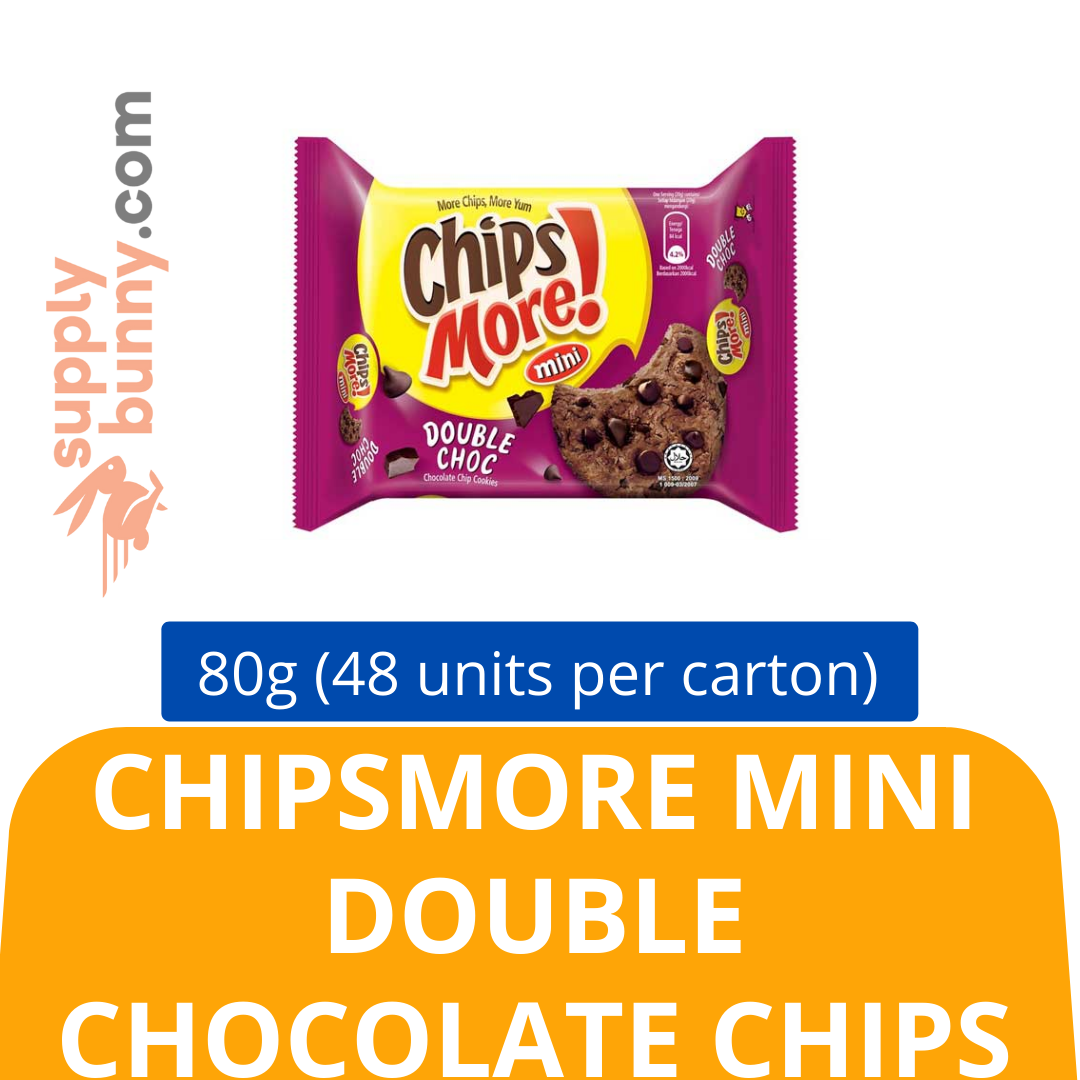 Chipsmore Mini Double Chocolate Chips (80g X 48 packs) (sold per carton) 趣多多迷你雙倍巧克力餅乾 PJ Grocer Biskut Chipsmore Mini Coklat Berganda