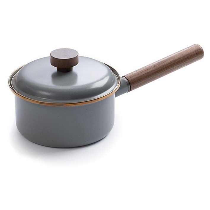 BAREBONES Enamel Saucepan - Quick Heating Stainless Steel Enamel Cookware Soup Pot