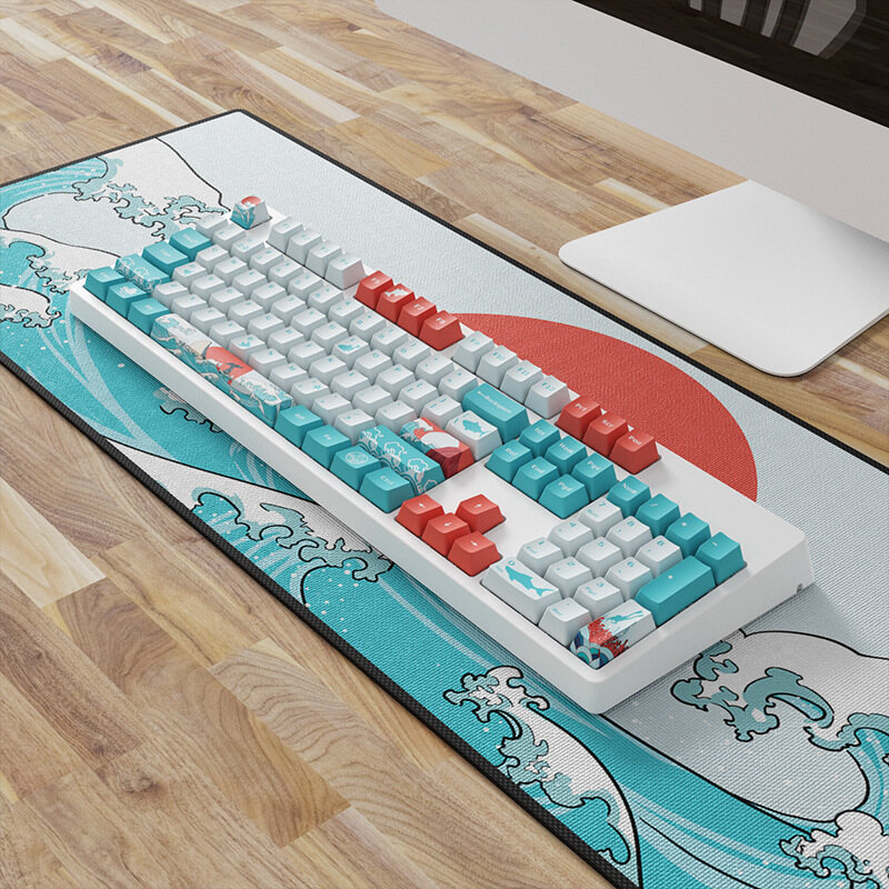 OEM PBT 104-key Set Keycap Dye-Sublimation Ukiyo-e Japan Manga Mouse Pad For RK61 GK61 Cherry MX Switches Mechanical Keyboar