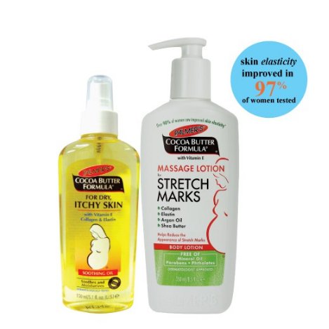 Palmers CBF with Vit E Massage Lotion for Stretch Marks 250ml + Soothing Oil 150ml (Pregnancy Mother Care Set)