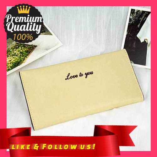 People\'s Choice Women Wallet Long Purse Love to You Solid Color Clutch Vintage Fashion Money Clip Coin Pocket Billetera (Yellow)
