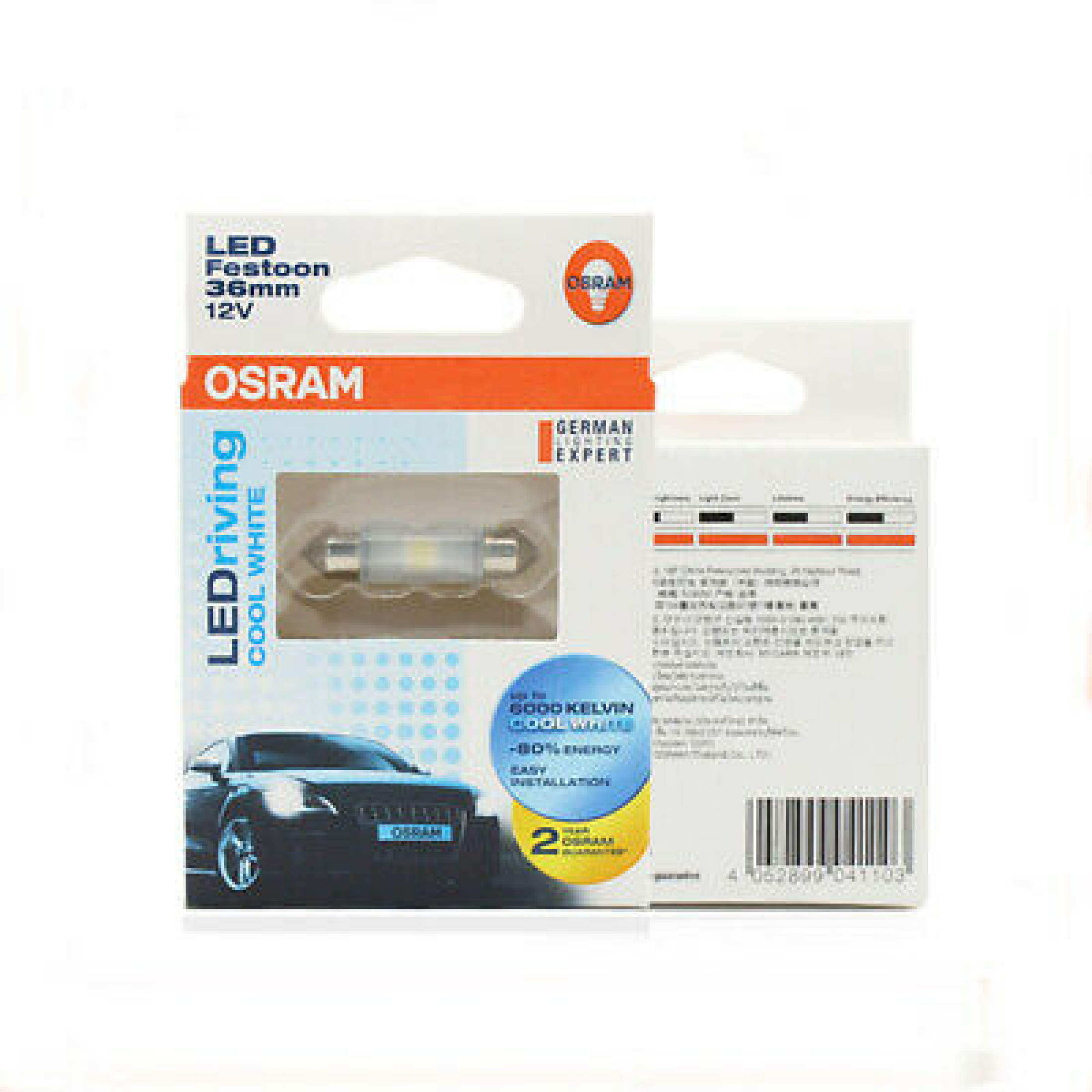 OSRAM LED Festoon 36mm 12V Cool White Car Interior Light Bulbs 6000K 6436CW 10x36