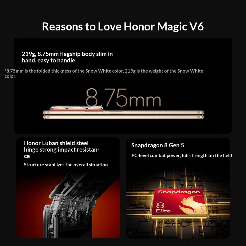 HONOR Magic V6 5G Foldable 5G Smartphones| Snapdragon 8