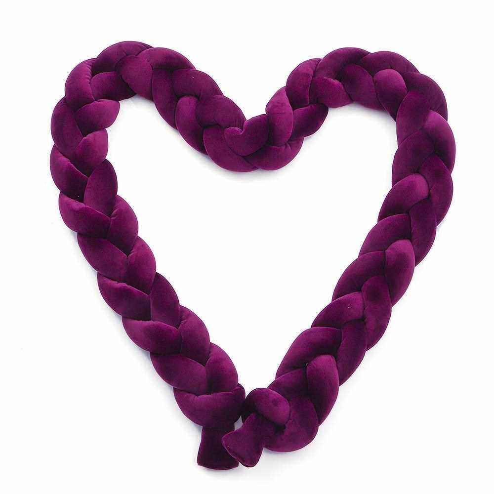 Baby Crib Bumper Knotted Braided Bumper Handmade Soft Knot Pillow Pad Cushion Nursery Cradle Decor Baby Gift Crib Protector Cotton 1 Meter(39.4 Inch) - 3 Strands Purple (Purple)