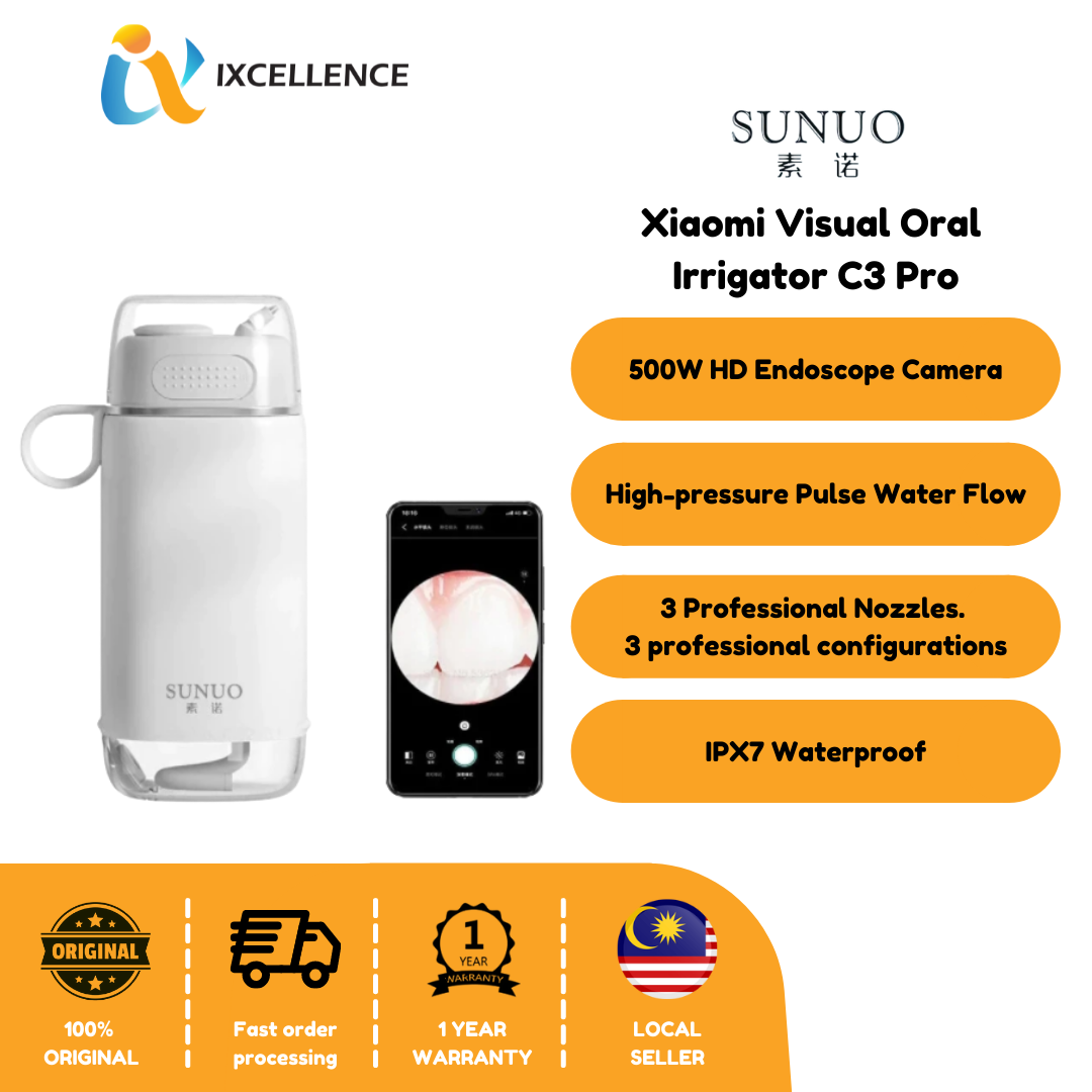 [IX] Xiaomi Youpin SUNUO C3 Pro Intelligent Visual Oral Irrigator 500W HD Endoscope