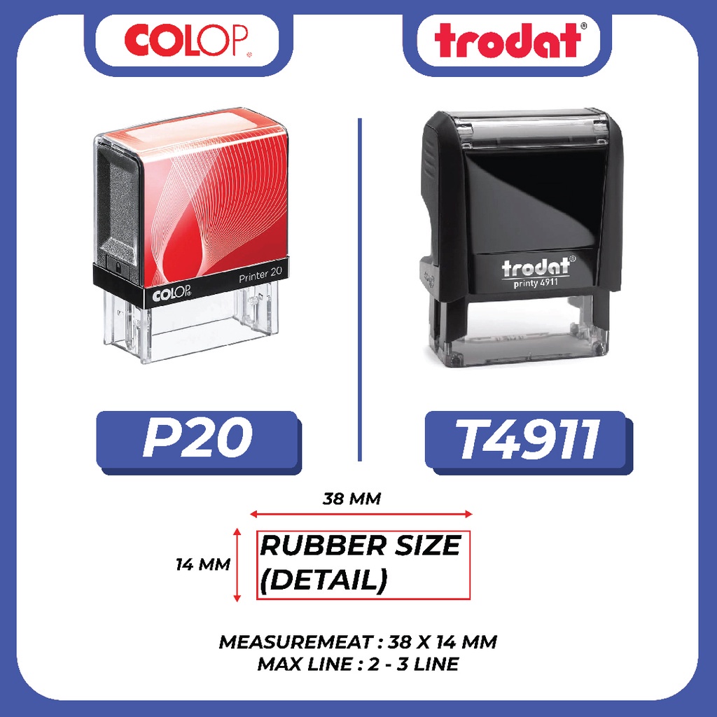 Rubber Stamp Colop/Trodat P20|P30|P40|R17|R24|R30|T4911|T4912|T4913 Cop *SHIPPING IN 24HOURS* HIGH QUALITY