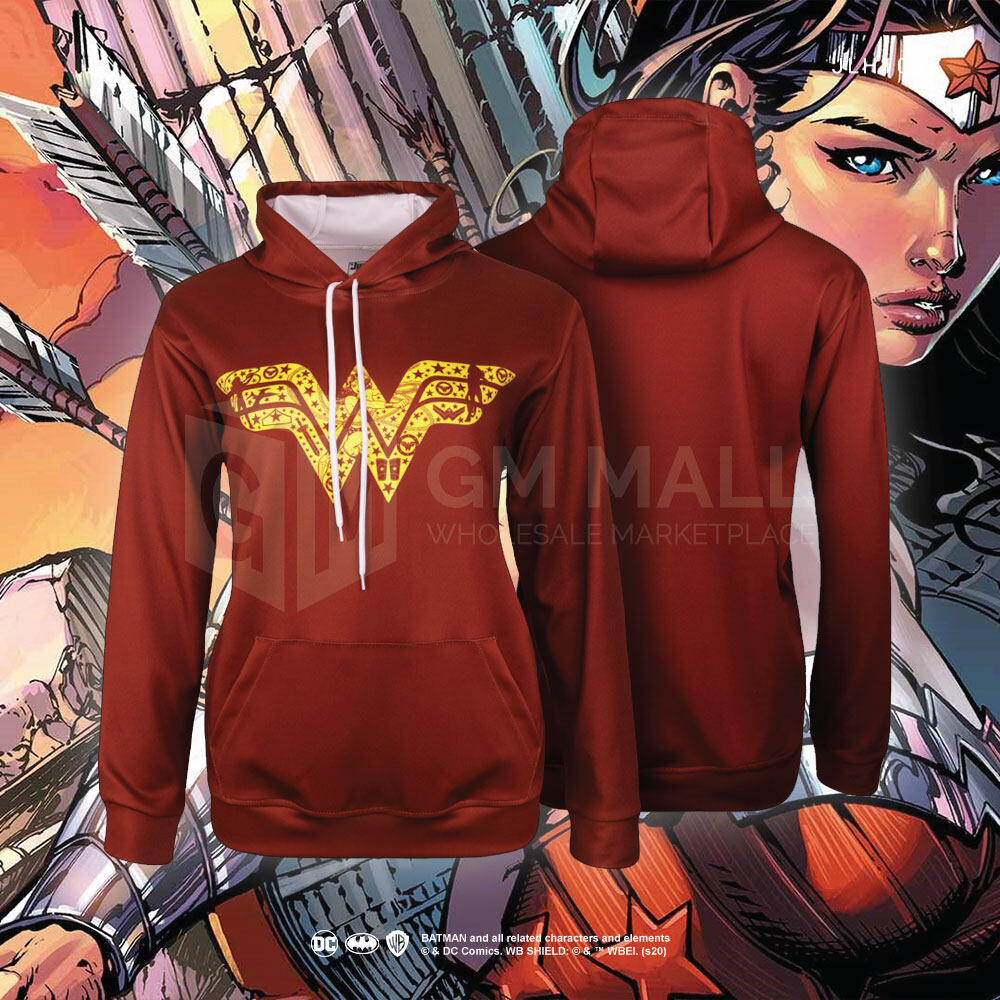 WONDER WOMAN DC JUSTICE LEAGUE Sweater Hoodies - UNISEX Casual Long Sleeve Jacket Sports Gym Jogging Running Training Hooded Tops [JLH1006]