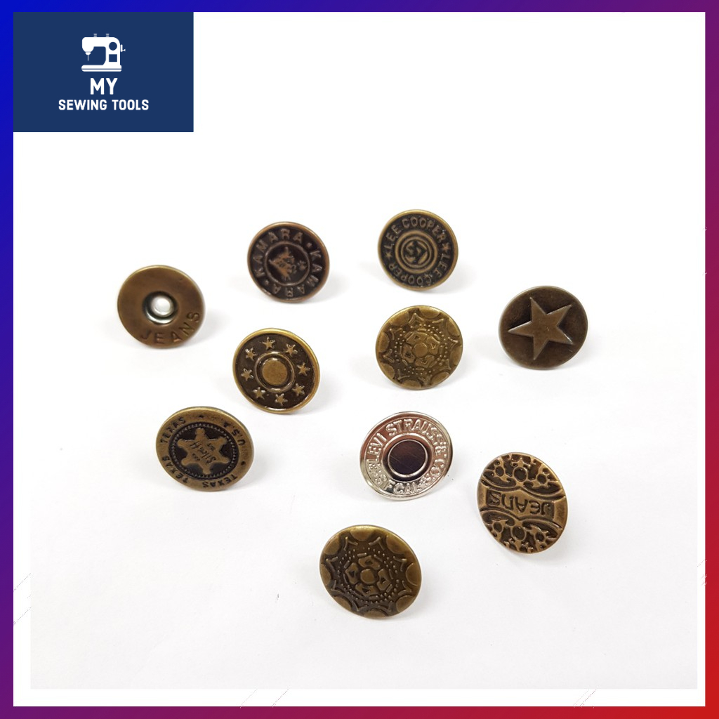 Jeans Button (2pcs/pack) 1.7cm | Butang Jeans