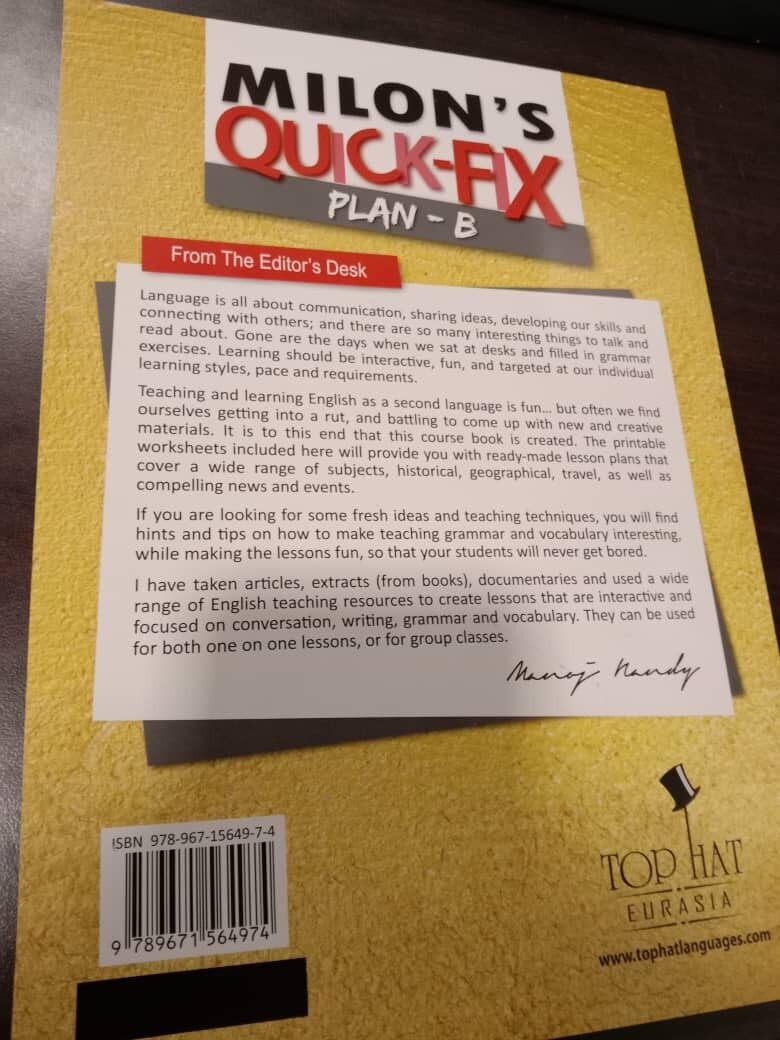 People's Choice (READY LOCAL STOCK) Milons Quick Fix: Plan-B (Instant Lesson Plans For English Teachers)