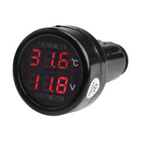 Aideepen Digital DC Voltage -10+80℃ Temp Monitor Car Motorcycle Bat Voltmeter Thermometer Temp Volt Tester Multimeter