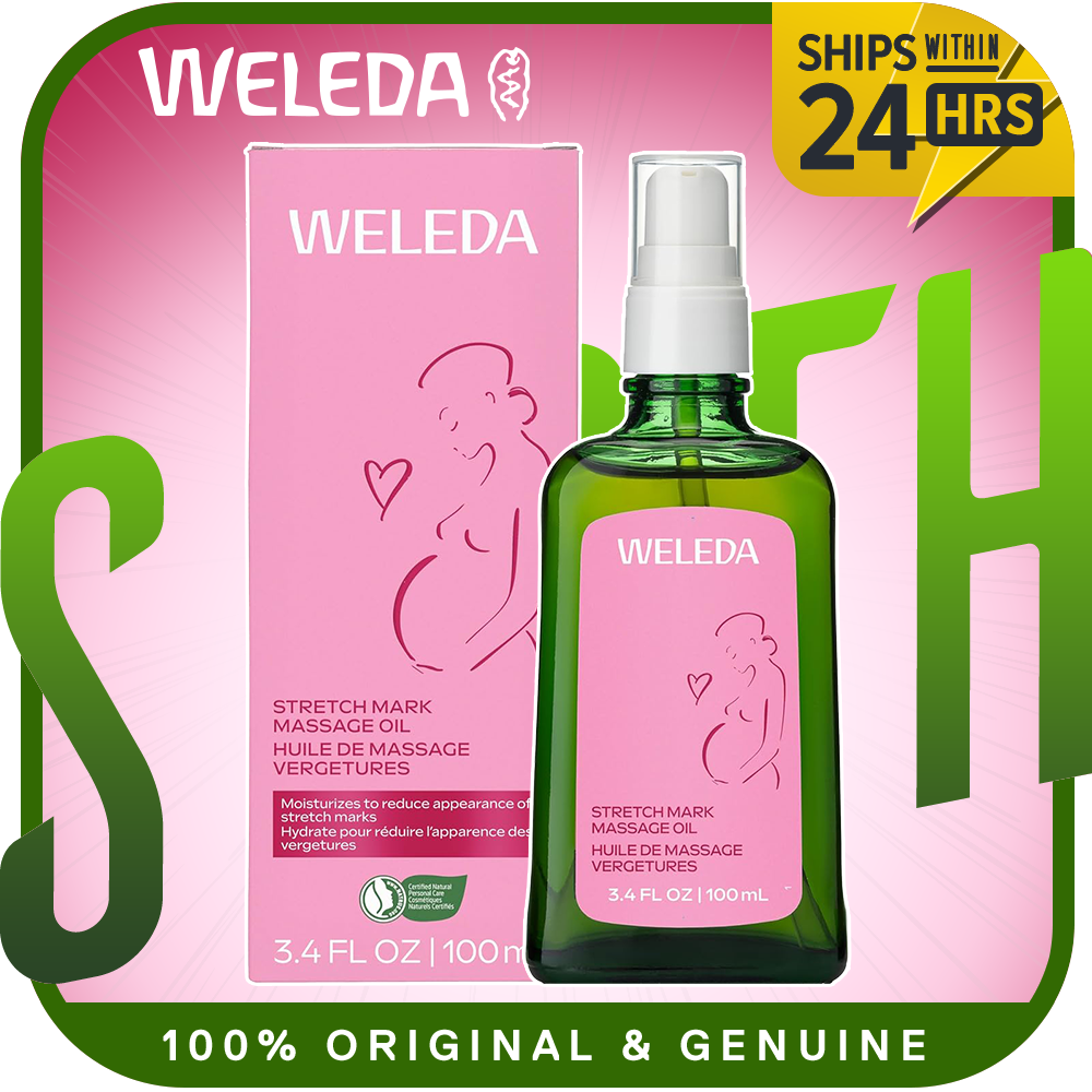 Weleda Stretch Mark Pregnancy Massage Oil Plant Rich Oil with Vitamin E Sweet Almond Jojoba and Arnica Oil