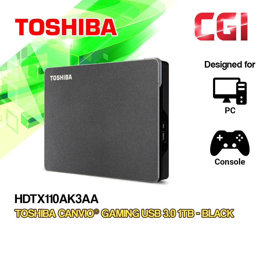 Toshiba 1TB Canvio Gaming USB 3.0 Portable Hard Drive - Black (HDTX110AK3AA)